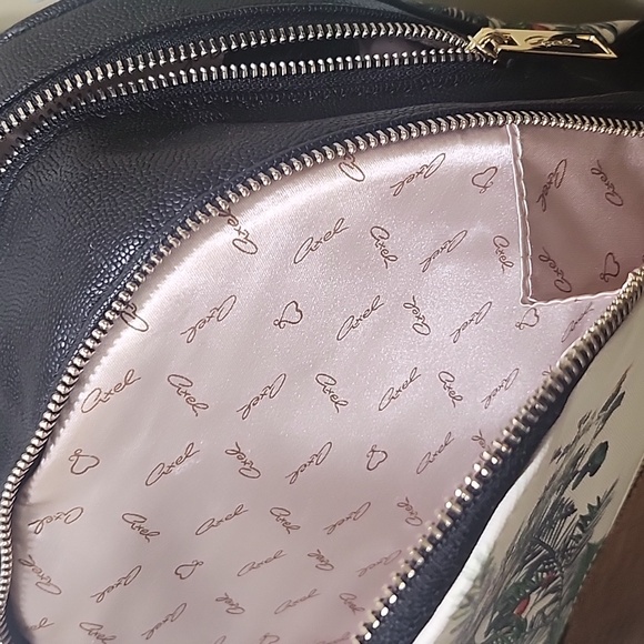 Axel mini back pack,Multicolor & brown leather weave on lower front. Floralprint - Picture 2 of 6